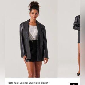 ASTR the Label Ezra Faux Leather Oversized Blazer SIZE SMALL